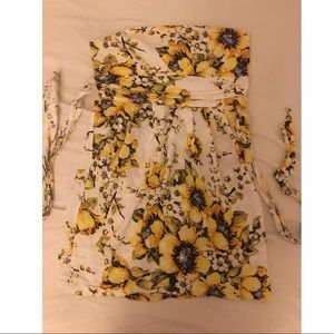 SOLD❣️F21|| Sunflower 🌻 Strapless Dress